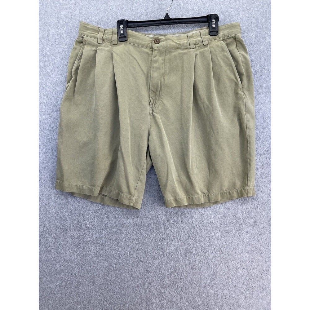 Tommy Bahama Men's Chino Short Pleated Tan Brown 100% Silk Size 40